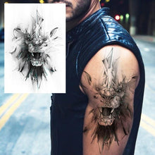 Load image into Gallery viewer, Big Black Tiger Tattoos Waterproof Leopard Tatoos Large Monster Body Arm Legs Tattoo Cool Tiger Face Temporary Tattoos For Women Men
