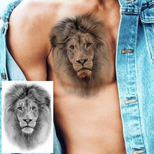 Load image into Gallery viewer, Big Black Tiger Tattoos Waterproof Leopard Tatoos Large Monster Body Arm Legs Tattoo Cool Tiger Face Temporary Tattoos For Women Men
