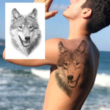Load image into Gallery viewer, Big Black Tiger Tattoos Waterproof Leopard Tatoos Large Monster Body Arm Legs Tattoo Cool Tiger Face Temporary Tattoos For Women Men
