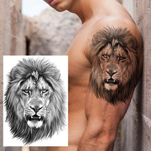 Load image into Gallery viewer, Big Black Tiger Tattoos Waterproof Leopard Tatoos Large Monster Body Arm Legs Tattoo Cool Tiger Face Temporary Tattoos For Women Men
