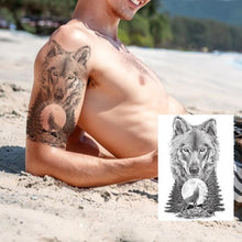 Load image into Gallery viewer, Big Black Tiger Tattoos Waterproof Leopard Tatoos Large Monster Body Arm Legs Tattoo Cool Tiger Face Temporary Tattoos For Women Men
