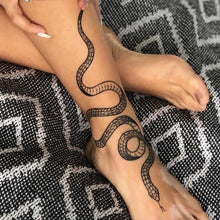 Load image into Gallery viewer, Big Size Black Snake Temporary Tattoo Stickers Body Waist Waterproof Realistic Dark Tattoo For Womens

