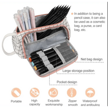 Load image into Gallery viewer, Big Storage Large Capacity Pencil Case Kids Pencil Bag For Students Vintage Grid Print Fabric Stationary Bag School Supply
