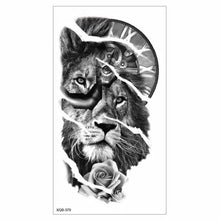 Load image into Gallery viewer, Big Tiger Lion Waterproof Temporary Sticker Tattoo Arm Legs Fake Tattoo Stickers For Adults Realistic Luxury Design For Mens Womens
