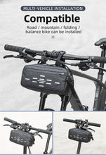 Load image into Gallery viewer, Bike Bag Front Bicycle Portable Handlebar Multi-purpose Large Capacity Backpack Road Cycling Frame Tube Bag Bike Handlebar Bag Front Frame Bag Bike Basket Storage Bag Bicycle Top Tube Bag Lightweight With Shoulder Straps For Road Mountain Bike Cycling
