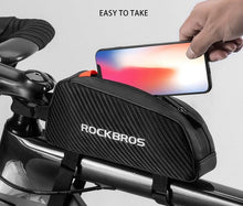 Load image into Gallery viewer, Bike Bag Waterproof Reflective Front Top Frame Tube Bag Large Capacity Ultralight Bicycle Bag Cycling Bike Top Tube Bag Front Frame Bag Water-resistant Bike Storage Bag Large Bike Pouch

