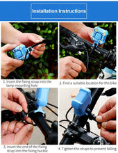 Load image into Gallery viewer, Bike Bell 4 Lamp Cycling Light 1200mAh Electric Horn Waterproof USB Charging Loud Alarm Security Bicycle Bell Bright Eyes Fully Waterproof Lumen Rechargeable Mountain Road Bike Headlight
