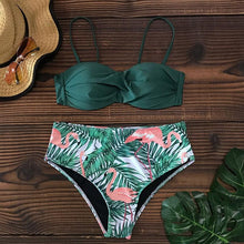 Load image into Gallery viewer, Bikini Female Swimsuit Women Swimwear Push Up Bikinis Set High Waist Swimming Suits Two Piece Set Women Swimsuit Solid Printed Bikini Push-Up Pad Swimwear Set Beachwear Ruffled Bathing Suit
