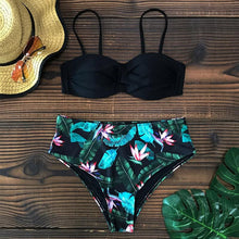 Load image into Gallery viewer, Bikini Female Swimsuit Women Swimwear Push Up Bikinis Set High Waist Swimming Suits Two Piece Set Women Swimsuit Solid Printed Bikini Push-Up Pad Swimwear Set Beachwear Ruffled Bathing Suit
