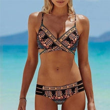 Load image into Gallery viewer, Bikini Pad Push Up Swimwear Women Swimsuit Bath Suit Bikini Set Beachwear Two Piece Costume Summer Bikini Women's Push Up Bathing Suits Swimsuits Halter Bandage Two Piece Bikini
