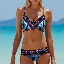 Load image into Gallery viewer, Bikini Pad Push Up Swimwear Women Swimsuit Bath Suit Bikini Set Beachwear Two Piece Costume Summer Bikini Women's Push Up Bathing Suits Swimsuits Halter Bandage Two Piece Bikini
