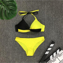 Load image into Gallery viewer, Bikini Pad Push Up Swimwear Women Swimsuit Bath Suit Bikini Set Beachwear Two Piece Costume Summer Bikini Women's Push Up Bathing Suits Swimsuits Halter Bandage Two Piece Bikini
