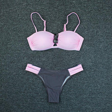 Load image into Gallery viewer, Bikini Push Up Swimwear  Bikini Set Pink Swimwear Women Micro Swimsuit Female Bandage Bikini Beach Wear Swimming Two-Piece Swimsuit Summer Swimsuit for Women
