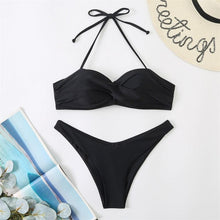 Load image into Gallery viewer, Bikini Push Up Swimwear  Bikini Set Pink Swimwear Women Micro Swimsuit Female Bandage Bikini Beach Wear Swimming Two-Piece Swimsuit Summer Swimsuit for Women
