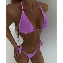 Load image into Gallery viewer, Bikini Push Up Women Swimsuits Female Micro Bikini Set Solid Swimwear Bathing Suit Swimming Suits Women Two-Pieces Swimwear Bikini Set Triangle Swimsuits
