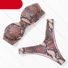 Load image into Gallery viewer, Bikini Set High Cut Solid  Swimsuit Women Swimwear Push Up Bathing Suit Beachwear Leopard Bikini Women's Ribbed Underwire Bikini High Cut Bikini V Swimwear Butterfly Print High Leg Bikini Swimsuit
