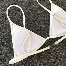 Load image into Gallery viewer, Bikini Set  Swimsuit Small Cup High Cut Style Beach Solid Black White Micro Swimwear Thong Bikinis Women's Micro String Bikini Swimsuits Padded High Cut Bathing Suits
