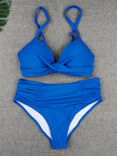 Load image into Gallery viewer, Bikini Swimwear Women High Waist Swimsuit Solid Color Bikini Set Women's Push Up Underwire Top Bottom Bikini Bathing Swimsuits Beach Wear Padded Push Up Bikini Set Female

