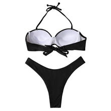 Load image into Gallery viewer, Bikini Swimwear Women Swimsuit  Leopard Bikini Set Women's Halter Triangle Bikini Bottom Cheeky Two Piece Swimsuits Push Up Bathing Suit Female Summer Beach Wear
