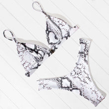 Load image into Gallery viewer, Bikini Swimwear Women Swimsuit Push Up Micro Bikinis Set Swimming Bathing Suit Beachwear Summer Thong Bottom Two Piece Bikini Double Shoulder Straps Cute Swimsuit Triangle Bathing  Bikini
