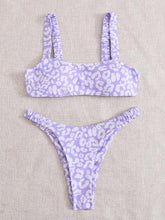 Load image into Gallery viewer, Bikini  Women Orange Leopard Push Up Padded Thong Swimsuit Female Cut Out Bathing Suit Swimwear Padded Push up Thong Bikini Sets  Swimsuits for Women
