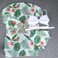 Load image into Gallery viewer, Bikini Women Push Up Swimsuit 3 Piece Bikini Set With Cover Up Women's Fashion 3 Piece Tie Dye Top Bikini Set Swimsuit Cover Up Skirt Swimwear Push Up Bather Swim Wear
