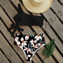 Load image into Gallery viewer, Bikini Women Swimwear Push Up Swimsuit One Shoulder Print Lightweight Bikini Set Bathing Suit Beach Swimming Suit High Waist Comfy One Shoulder Bikini Set Bathing Suit For Women
