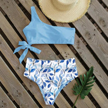 Load image into Gallery viewer, Bikini Women Swimwear Push Up Swimsuit One Shoulder Print Lightweight Bikini Set Bathing Suit Beach Swimming Suit High Waist Comfy One Shoulder Bikini Set Bathing Suit For Women
