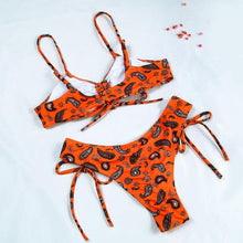 Load image into Gallery viewer, Bikinis Micro Adjustable Swimwear Women Summer Bikini Set Modern Colorful Print Beach Wear Women's Comfortable Swimsuit Knotted String Triangle Bikini Tie Side High Cut Bikini Set

