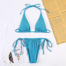 Load image into Gallery viewer, Bikinis Micro Adjustable Swimwear Women Summer Bikini Set Modern Colorful Print Beach Wear Women's Comfortable Swimsuit Knotted String Triangle Bikini Tie Side High Cut Bikini Set
