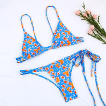 Load image into Gallery viewer, Bikinis Micro Adjustable Swimwear Women Summer Bikini Set Modern Colorful Print Beach Wear Women's Comfortable Swimsuit Knotted String Triangle Bikini Tie Side High Cut Bikini Set
