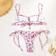 Load image into Gallery viewer, Bikinis Micro Adjustable Swimwear Women Summer Bikini Set Modern Colorful Print Beach Wear Women's Comfortable Swimsuit Knotted String Triangle Bikini Tie Side High Cut Bikini Set
