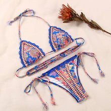 Load image into Gallery viewer, Bikinis Micro Adjustable Swimwear Women Summer Bikini Set Modern Colorful Print Beach Wear Women's Comfortable Swimsuit Knotted String Triangle Bikini Tie Side High Cut Bikini Set
