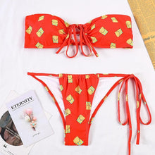 Load image into Gallery viewer, Bikinis Micro Adjustable Swimwear Women Summer Bikini Set Modern Colorful Print Beach Wear Women's Comfortable Swimsuit Knotted String Triangle Bikini Tie Side High Cut Bikini Set
