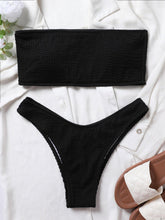 Load image into Gallery viewer, Bikinis Swimsuit Women Push Up Bikini Set  Female Swimwear Women's Strapless Solid Color 2 Pieces Bathing Suit Swimsuit Swimsuits Off Shoulder High Waist Bathing Suit High Cut Swimwear For Summer

