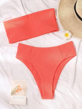 Load image into Gallery viewer, Bikinis Swimsuit Women Push Up Bikini Set  Female Swimwear Women's Strapless Solid Color 2 Pieces Bathing Suit Swimsuit Swimsuits Off Shoulder High Waist Bathing Suit High Cut Swimwear For Summer
