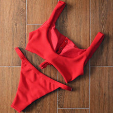 Load image into Gallery viewer, Bikinis Women's Swimsuit Women Bathing Suit Classic Bikini Bathing Suit High Cut Bikini Set Swimsuits Plus Size Swimwear Summer Push Up Swimwear Women Adjustable Swimsuit 2 Piece Female Bikini
