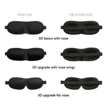 Load image into Gallery viewer, Black 3D Sleep Natural Sleeping Mask Eye Adjustable Strap Eye Mask Cover Portable Travel Blindfold Comfortable Mask For Sleeping

