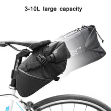 Load image into Gallery viewer, Black Bike Bag Bicycle Bag Cycle Cycling Bike Seat Bag Bags Accessories Waterproof Bike Packing Bags Large Bike Bags Fully Waterproof Bike Bag Under Seat Roll Up Cycling Rear Tail Pack
