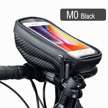 Load image into Gallery viewer, Black Bike Bag Frame Front Top Tube Cycling Bag Waterproof Phone Case Touchscreen Bag  Pack Bicycle Accessories Bike Bicycle Bag Waterproof Bike Phone Mount Bag Front Frame Top Tube Handlebar Bag Touch Screen Holder Case For Cell Phones 6.6in
