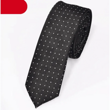 Load image into Gallery viewer, Black Business Dots Printed Polyester Men Necktie Slim Tie Formal Skinny Elegant Office Necktie For Men
