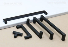 Load image into Gallery viewer, Black Cabinet Handle Square Furniture Hardware Stainless Steel Kitchen Door Knobs Cupboard Wardrobe Drawer Pulls Furniture Handle Drawer Pull Hardware Stainless Steel Kitchen Drawer Pulls Cabinet Handles
