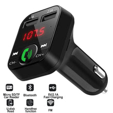 Load image into Gallery viewer, Black Car Bluetooth Wireless Hand-free Transmitter Dual USB Charger Music Player For Cars Easy Use Gadget
