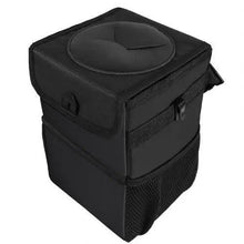 Load image into Gallery viewer, Black Car Trash Can Hanging Seat Back Bag Multi-functional Waterproof Folding  Easy Storage Box For Cars
