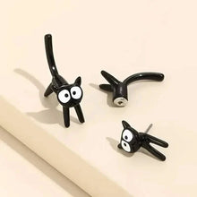 Load image into Gallery viewer, Black Cat Front And Back Stud Earrings For Women
