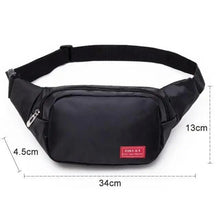 Load image into Gallery viewer, Black Crossbody Fanny Pack Simple Design Belt Bag Canvas Hands Free Travel Bag Sports Workout Durable Lightweight Fanny Packs For Festivals
