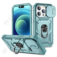 Load image into Gallery viewer, Black Durable Ring Kickstand Case  Design Case For iPhone 11 Pro XS Max 8 7 Plus 360 Full Body Protective Slide Camera Stand Protection Ring Cover Protective Case For iPhone
