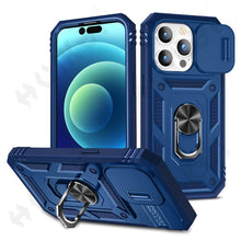 Load image into Gallery viewer, Black Durable Ring Kickstand Case  Design Case For iPhone 11 Pro XS Max 8 7 Plus 360 Full Body Protective Slide Camera Stand Protection Ring Cover Protective Case For iPhone
