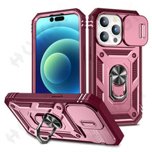 Load image into Gallery viewer, Black Durable Ring Kickstand Case  Design Case For iPhone 11 Pro XS Max 8 7 Plus 360 Full Body Protective Slide Camera Stand Protection Ring Cover Protective Case For iPhone
