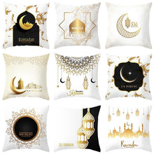 Load image into Gallery viewer, Black Gold Decor Pillow Case Ramadan Cushion Cover Pattern Decorative Cushion Pillowcase Stylish Pillow Home Decor Pillowcover
